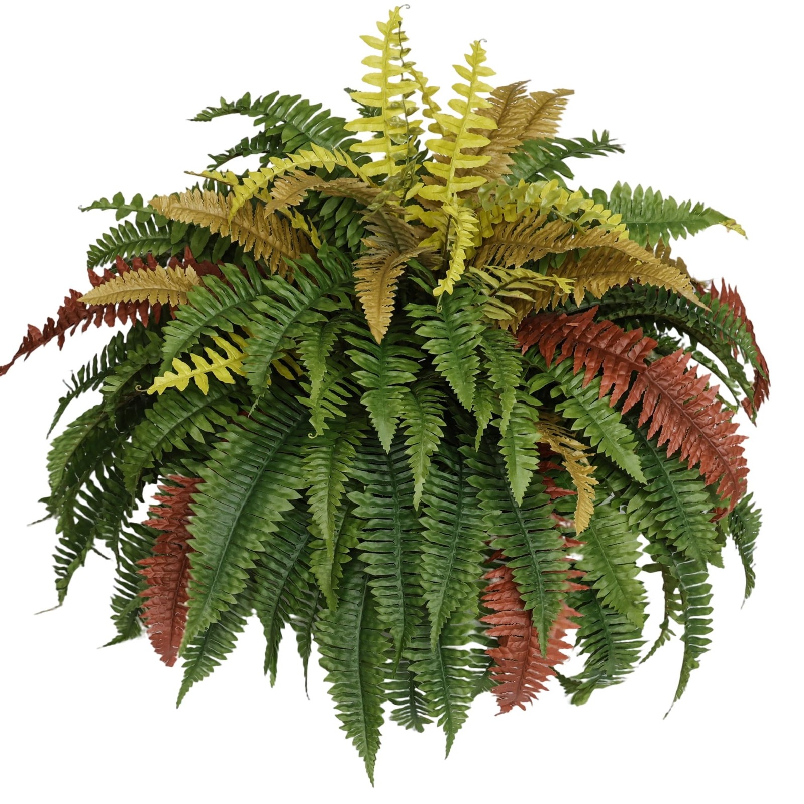 50” Silky Artificial Boston Fern, 128 Fronds Large Hanging Plants for Outside…