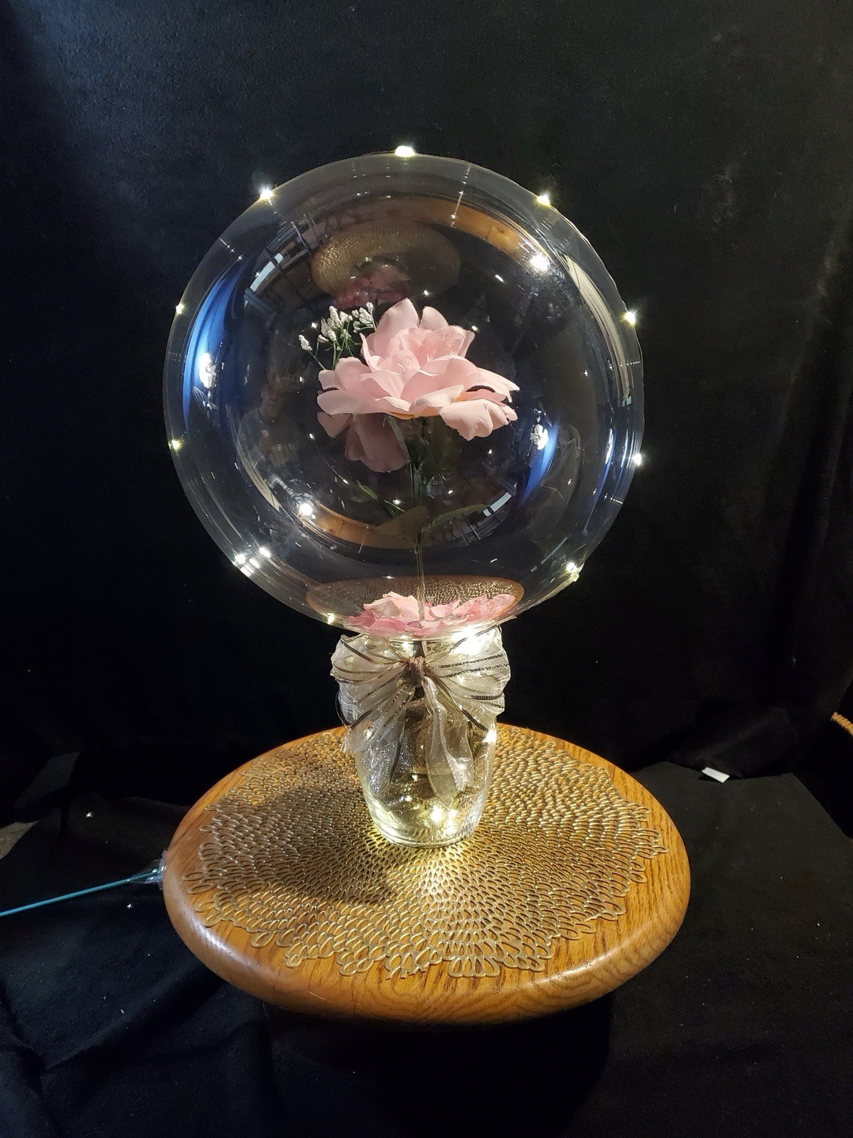 Valentines Day Gift, Pink Rose Balloon. Light Balloon,