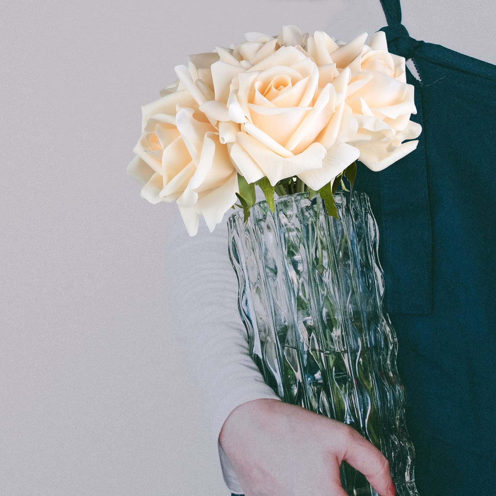 7 PCS Artificial Faux Silk Roses Real Touch Fake Flowers Wedding Table Decor