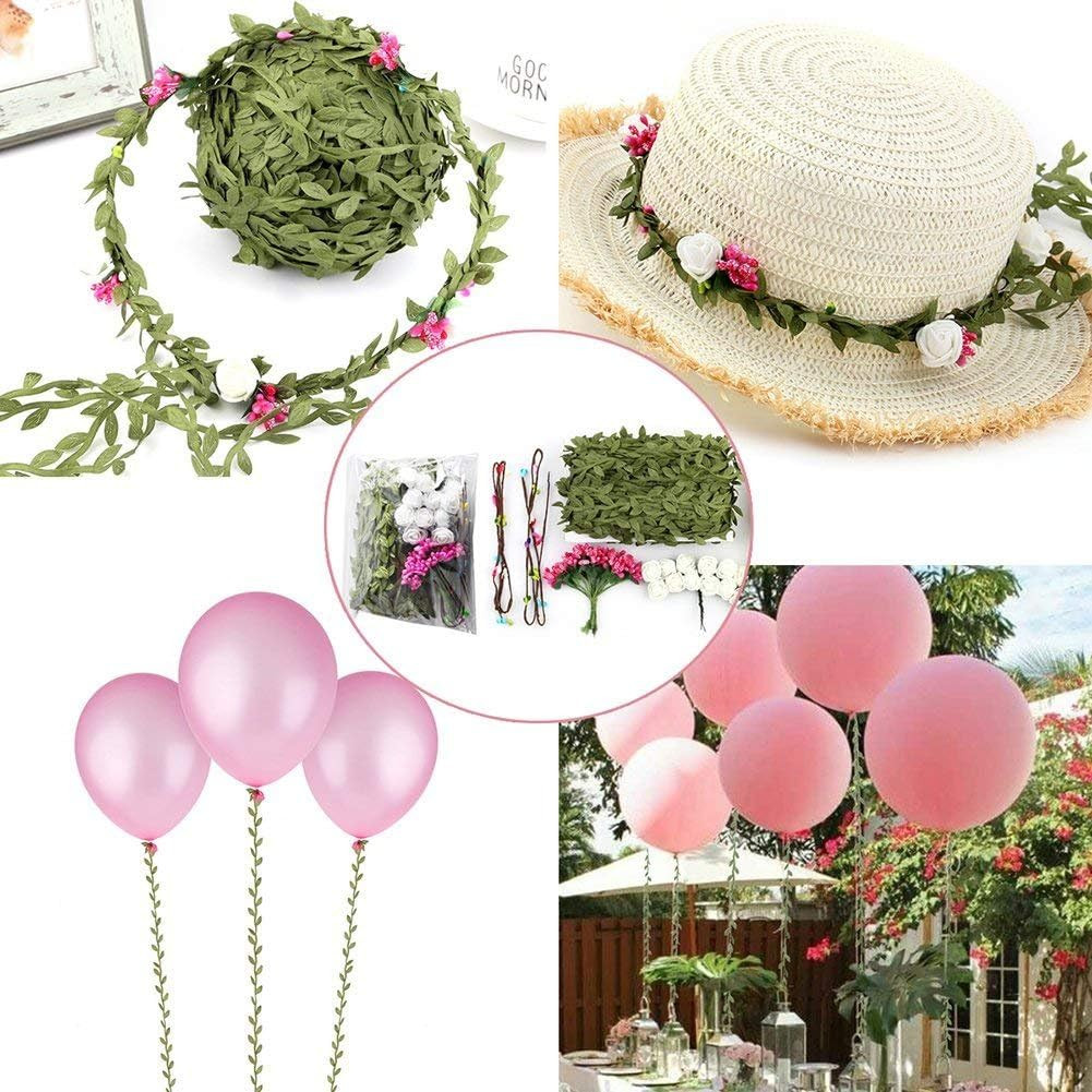 66 ft Leaf Ribbon, Artificial Eucalyptus Garland Rattan Leaf String, Decorative