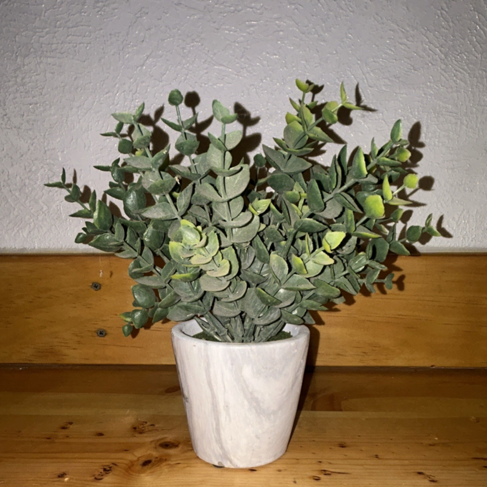 Artificial Eucalyptus Plant in White Ceramic Pot Greenery Arrangement Home Decor