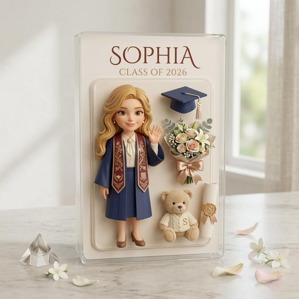 Personalized Graduation Gift for Her, Custom Class of 2026 Acrylic Block