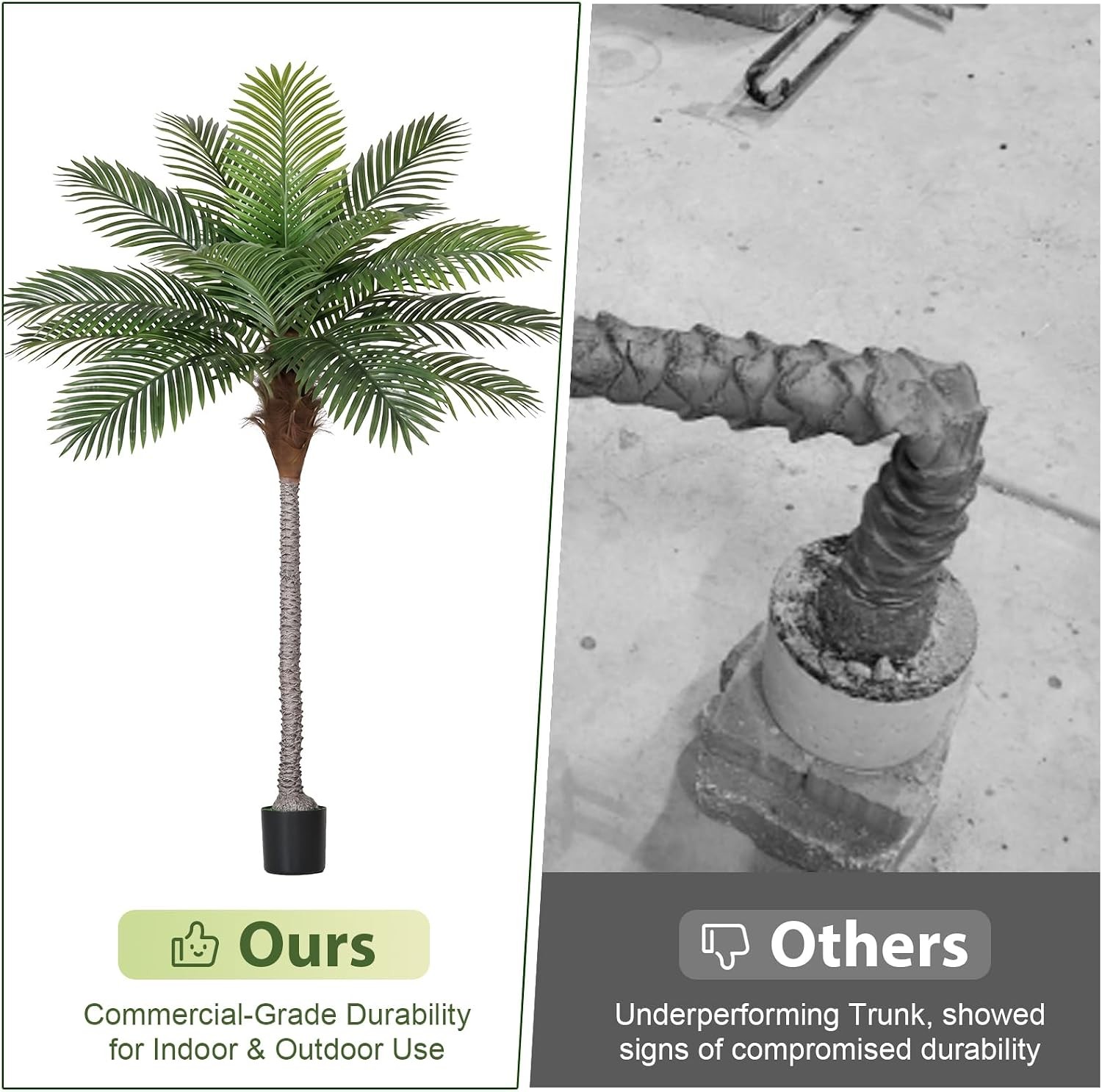 7FT Artificial Palm Tree 2 Pack Golden Cane Faux Palm for Indoor Outdoor Use