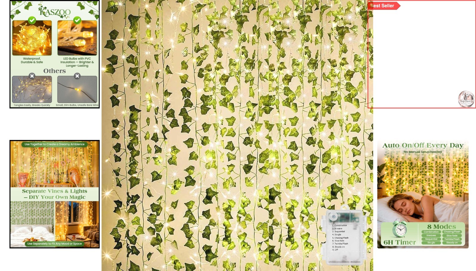 84Ft Artificial Ivy Garland with LED Lights – Versatile Indoor & Outdoor Decor