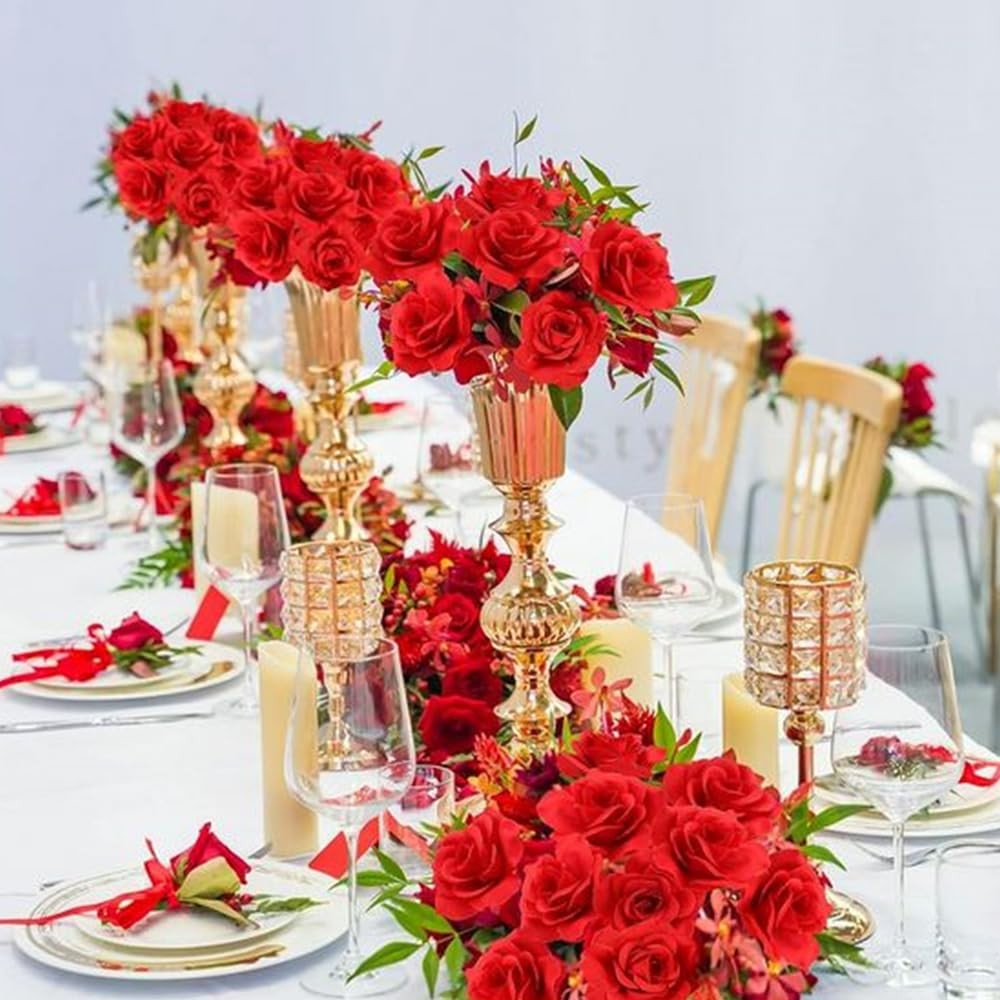 25 Pcs 3 inch Artificial Rose Flower Heads,Silk Rose Head Flowers,Wedding Par…