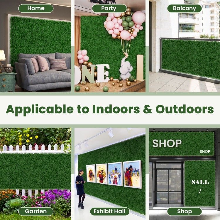 12PCS Plant Panels Outdoor Indoor 20 x 20″ Artificial Grass Wall Panels Stand