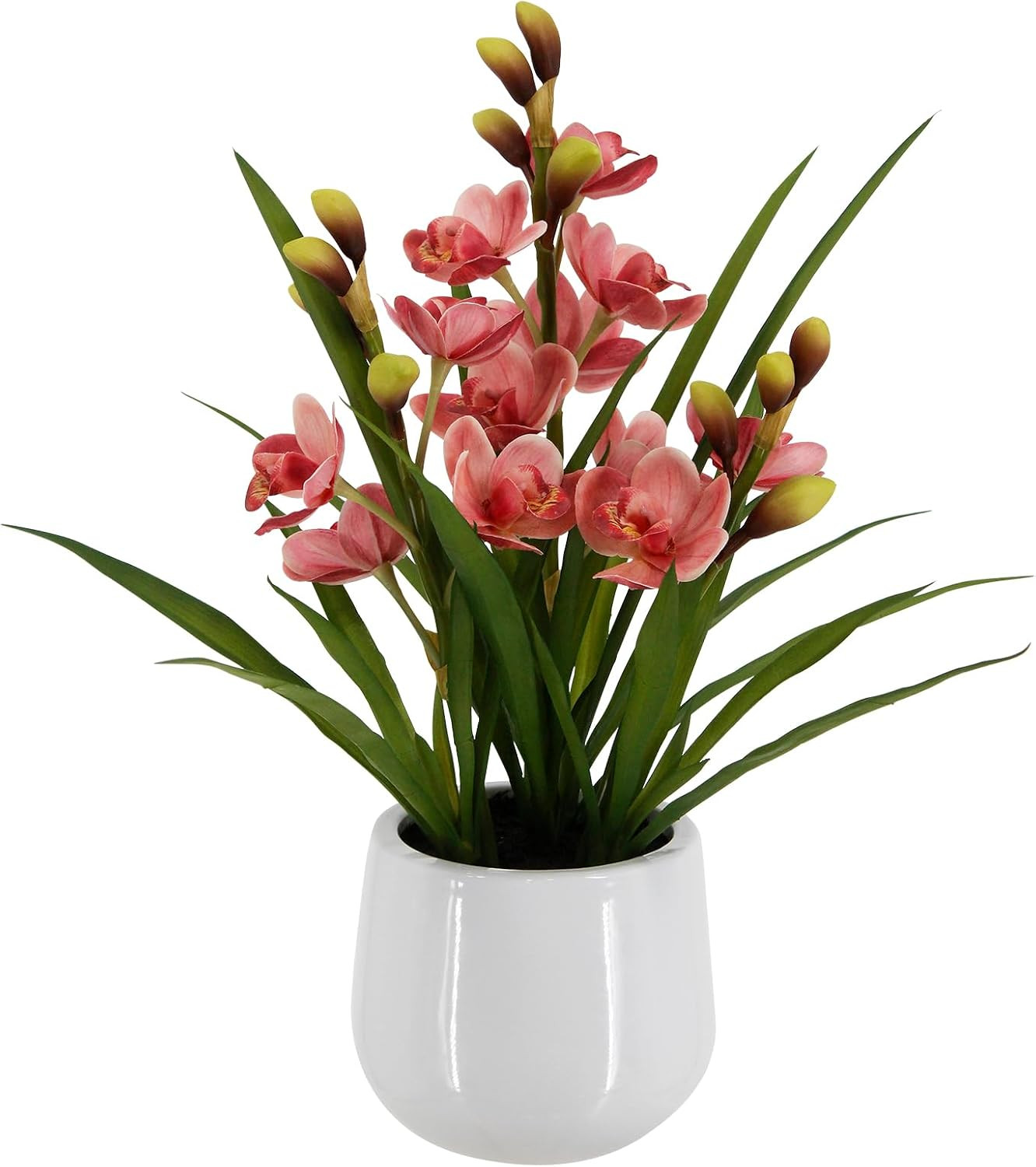 19″ Realistic Pink Fake Orchid Plant for Home & Office Decor