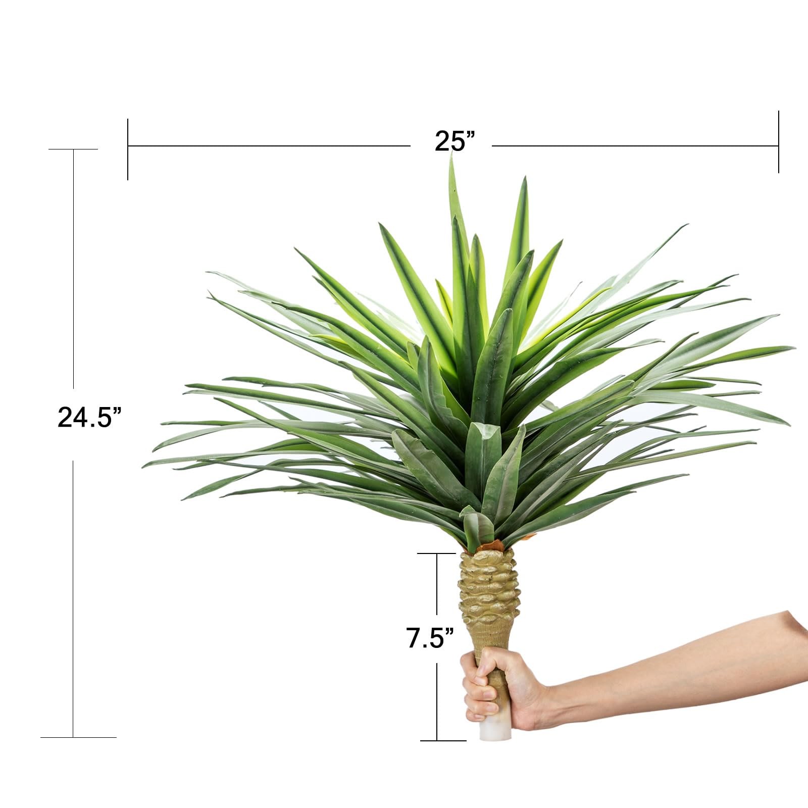 Saki Décor Artificial Agave Plant – 24 Inch UV Resistant Faux Agave Succulent…