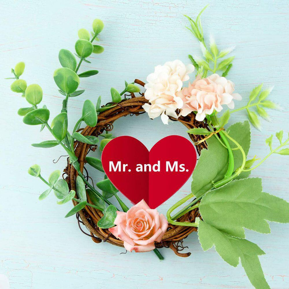 4 In. Brown Artificial Grapevine Wreath 16-Piece Set for Holiday Wedding Party D