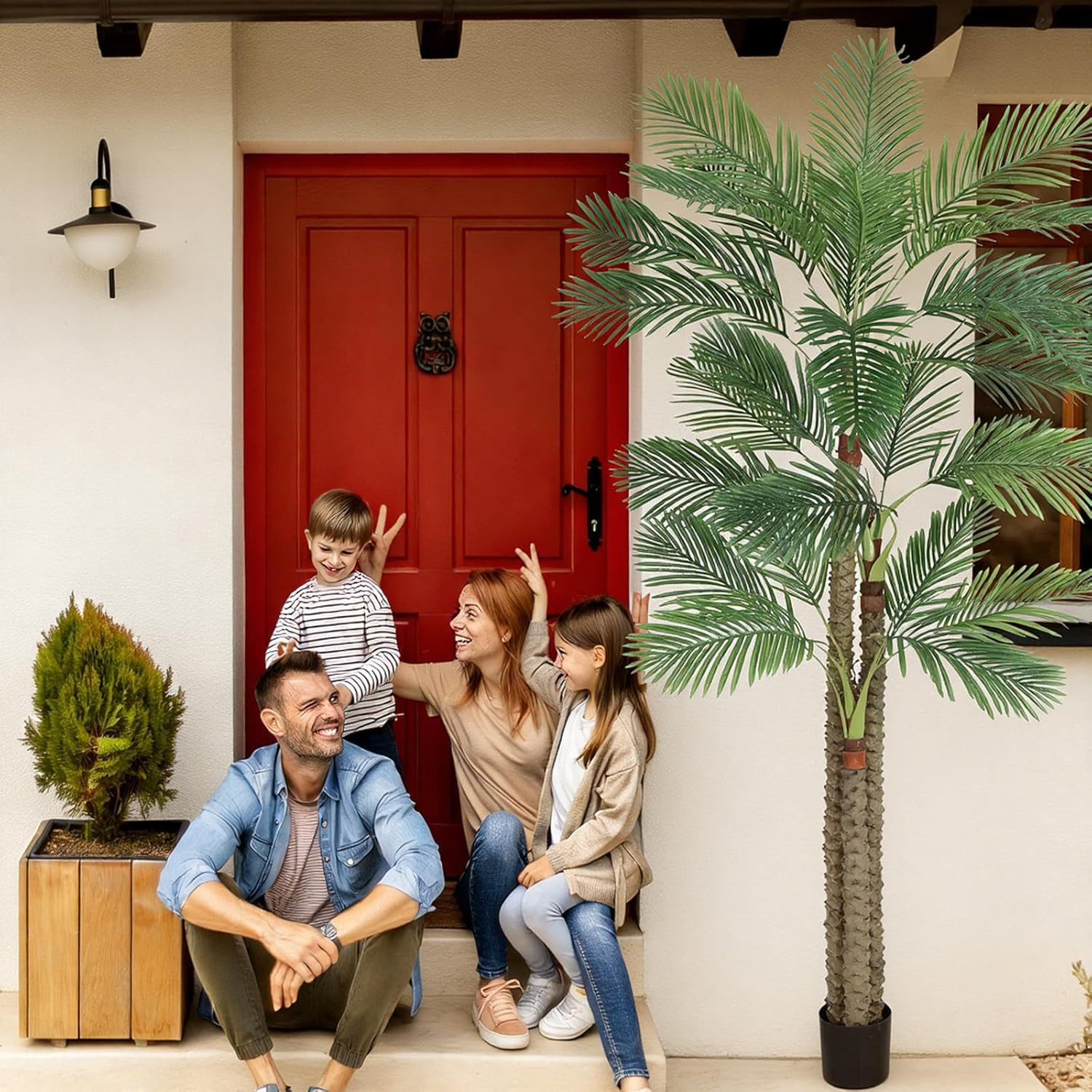 10 Ft UV Resistant Artificial Palm Tree for Indoor/Outdoor Aesthetic Decor