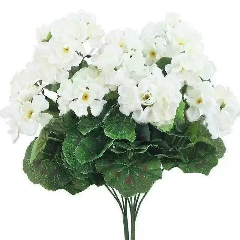 Red Red White Begonia Flower 36cm Plastic Table Decor for Wedding Event