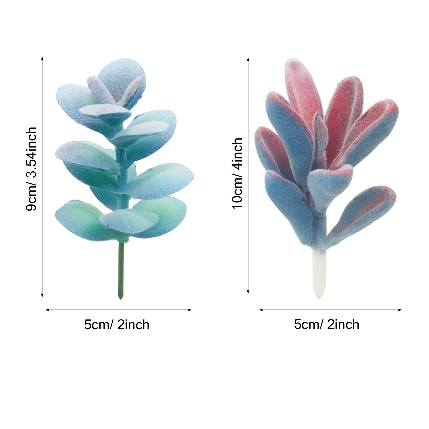 Woohome 10 PCS Artificial Succulent Plants, Blue Fake Succulent, Unpotted Faux