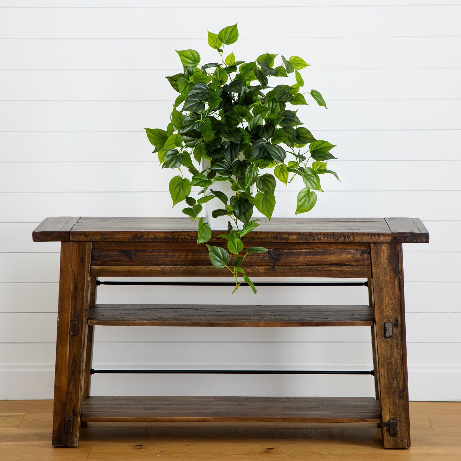 32 Inch Philo Hanging Bush Plant Set of 2 UV Coated Indoor Outdoor Decor