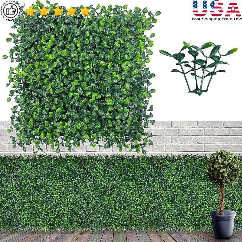 12 Faux Boxwood Panels 10×10 Inches Privacy Decor Indoor Outdoor Events New