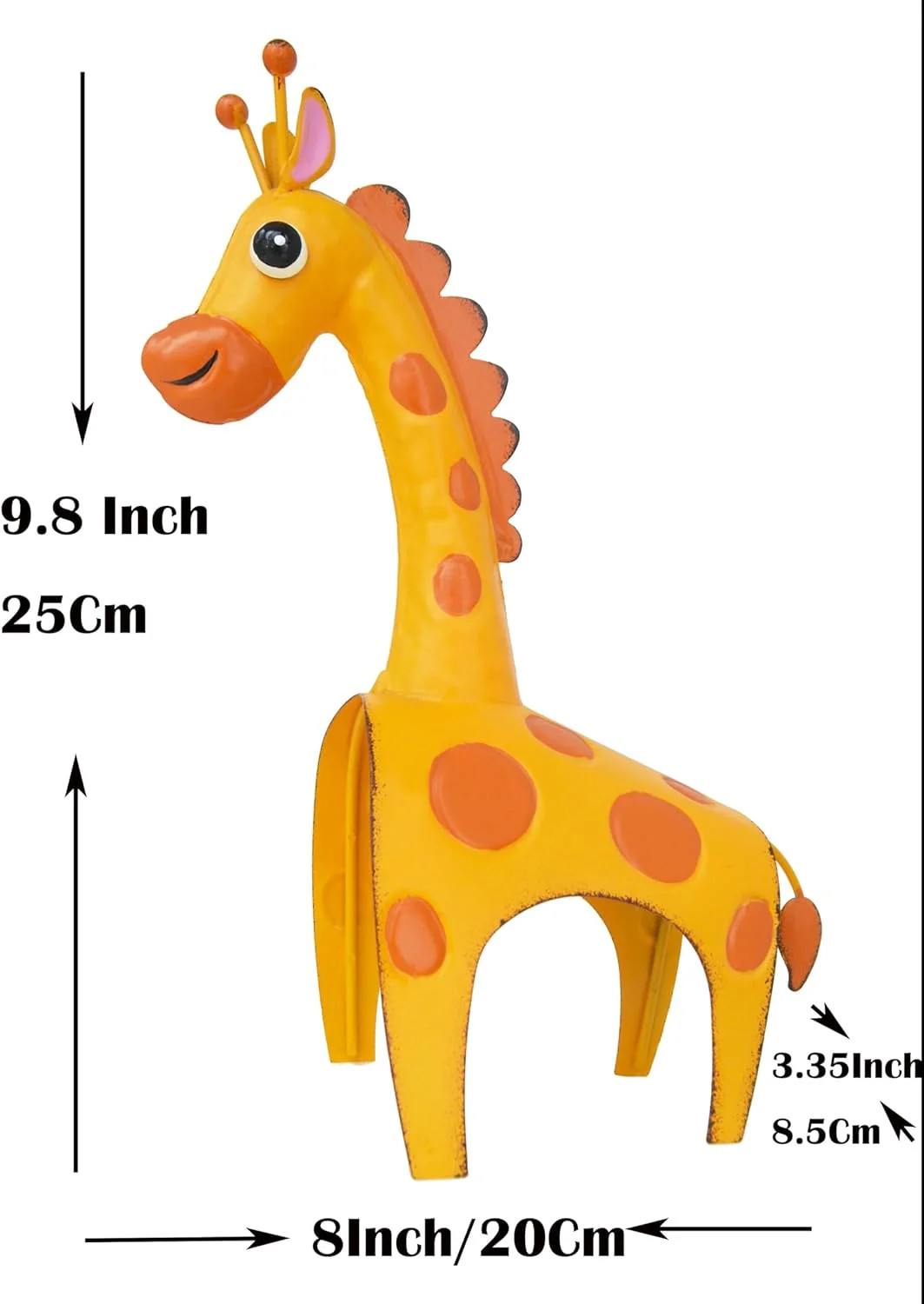 Metal Giraffe Garden Decor Outdoor Yard Statue Whimsical Safari Patio Ornament