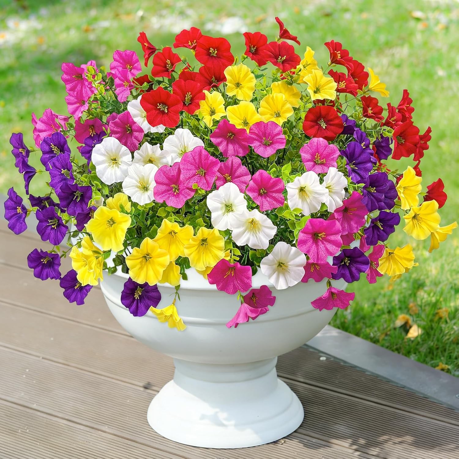 20 Pcs Artificial Morning Glory Flowers for Outdoors, Multicolor | Realistic