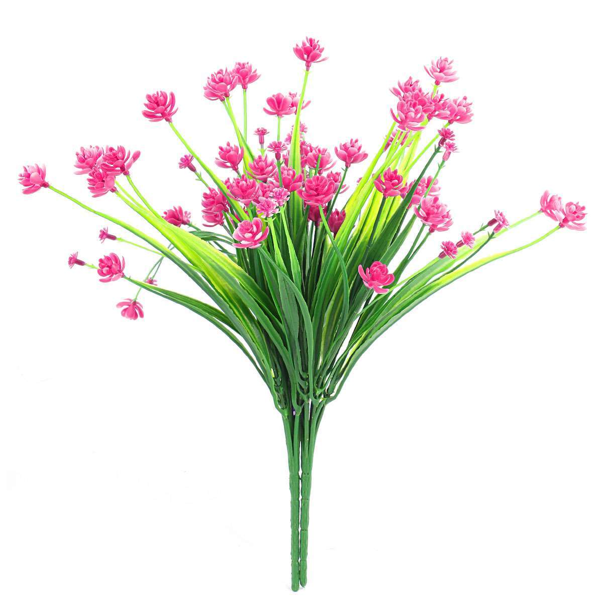 2 Bundles Artificial Fake Plastic Flowers for Outdoor Decoration UV Resistant