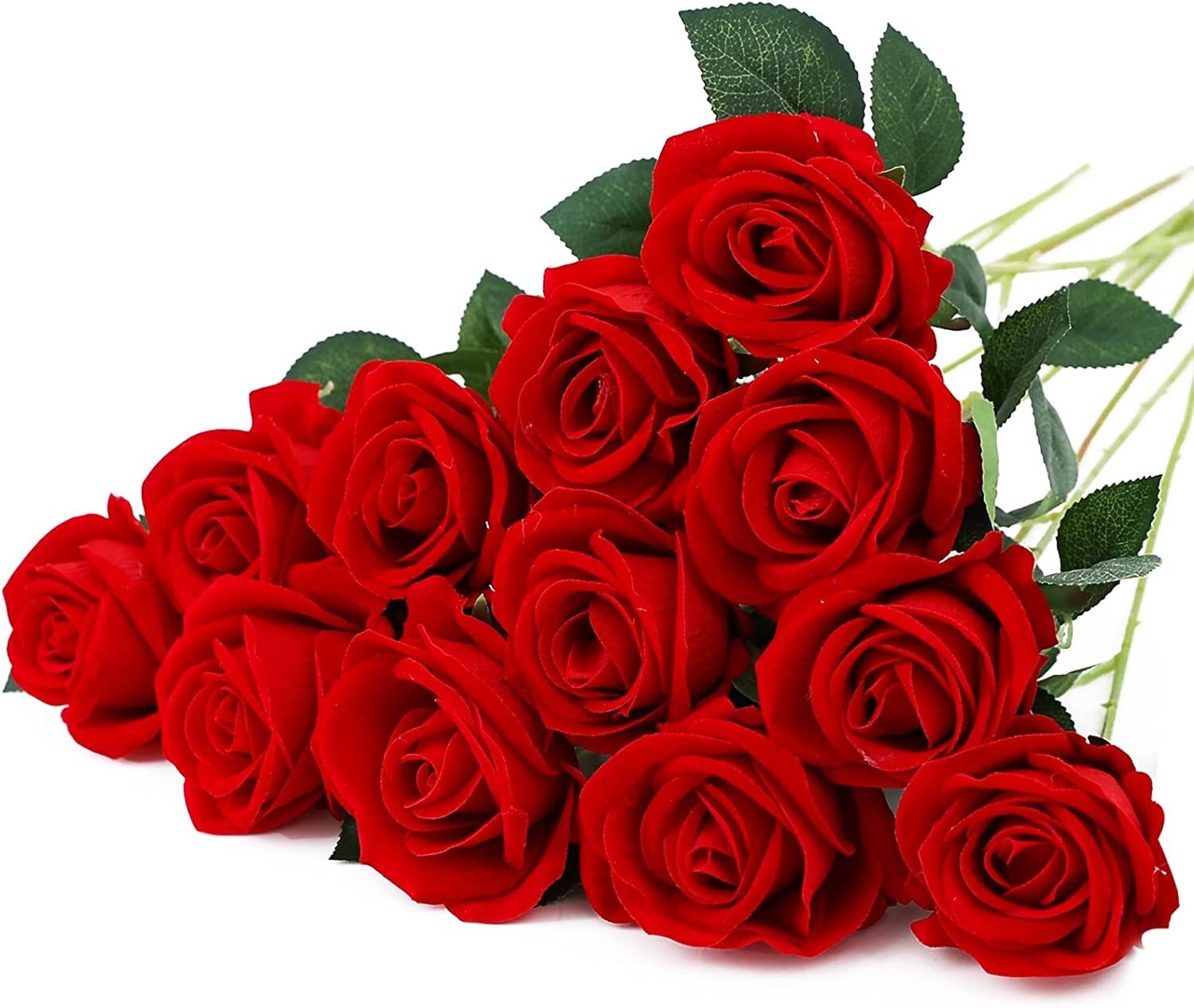 20× Red Silk Roses Artificial Flowers Realistic Bouquet Home Decor Xmas Gifts
