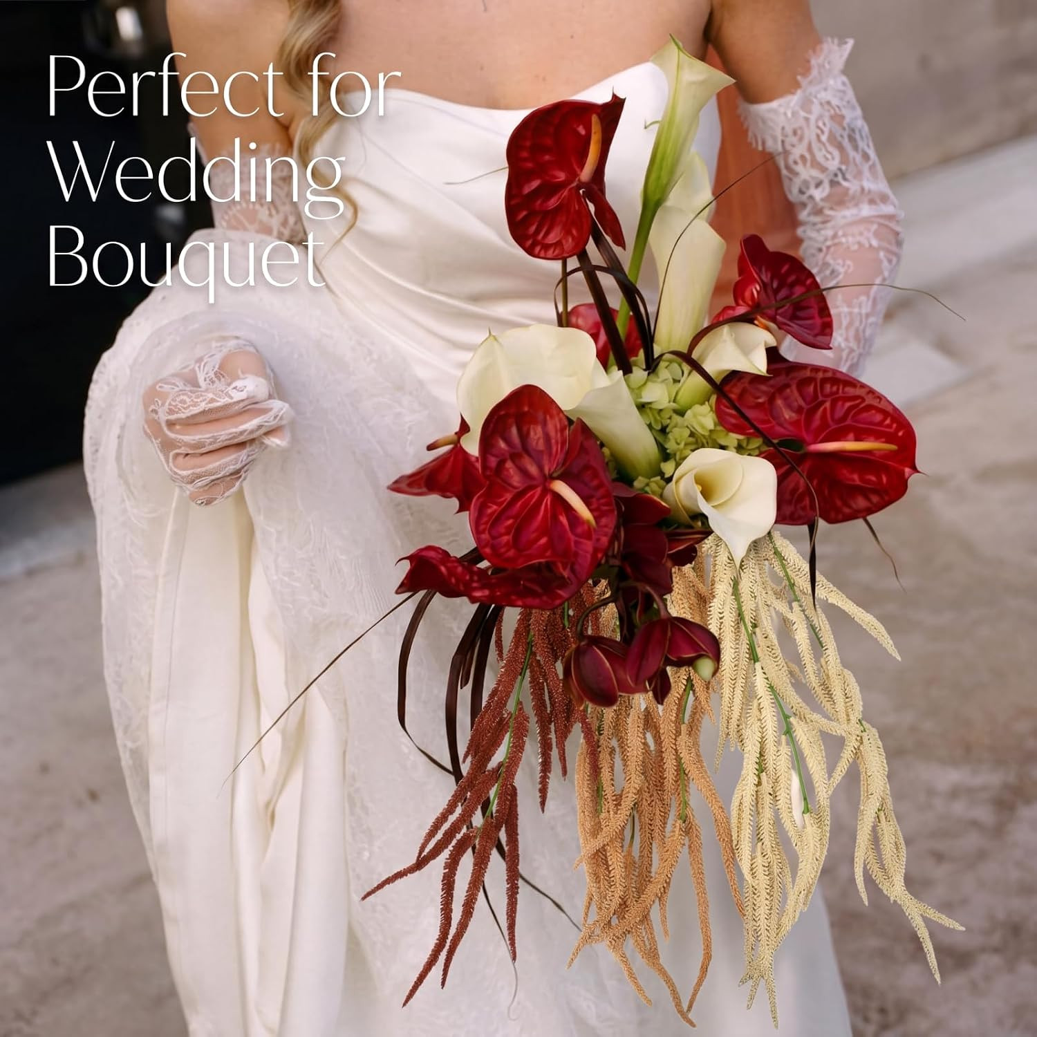 12 Pcs Boho Amaranthus Faux Flowers for Wedding, Home Decor, Floral Garland