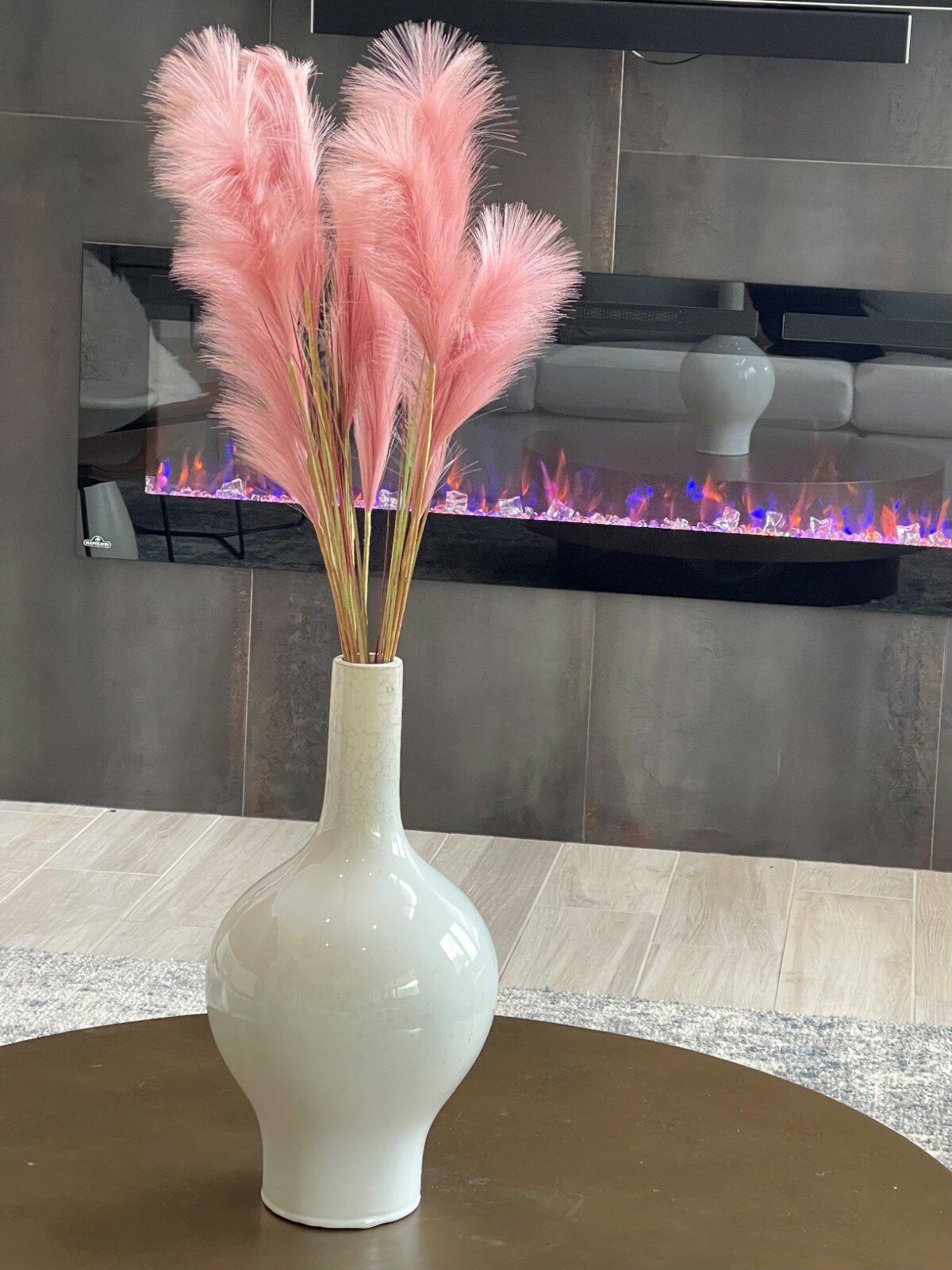 Artificial Pampas, Pink, hand made, three 100 cm with 4 separate forks, décor