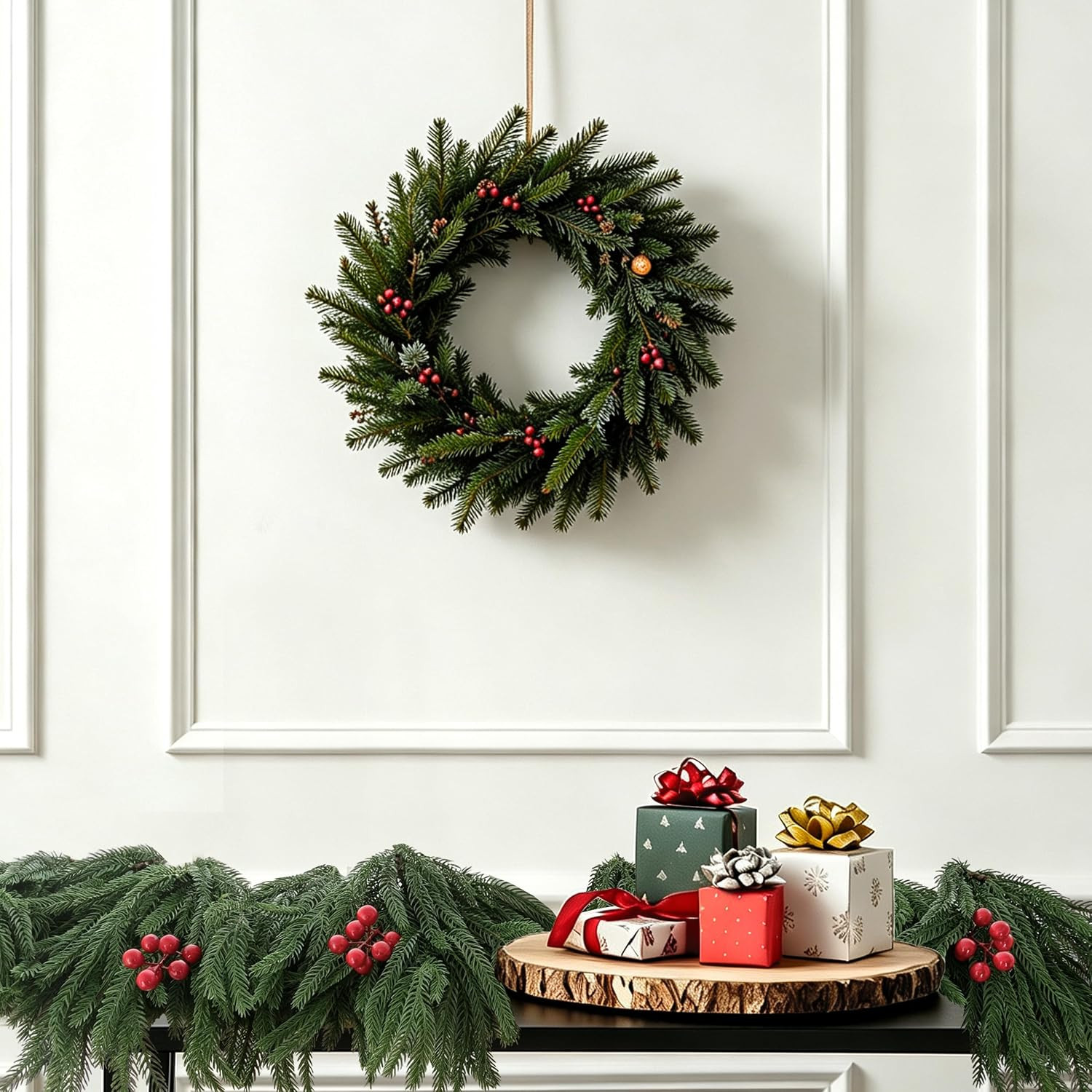 24 Pcs Artificial Norfolk Pine Branches, Faux Norfolk Pine Stems DIY Crafts Faux