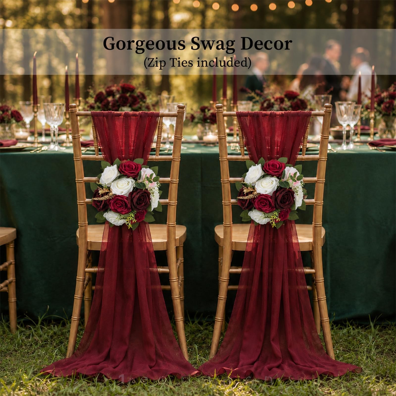 2 PCS Burgundy Rose Artificial Flower Ball Centerpieces Wedding Table Decor