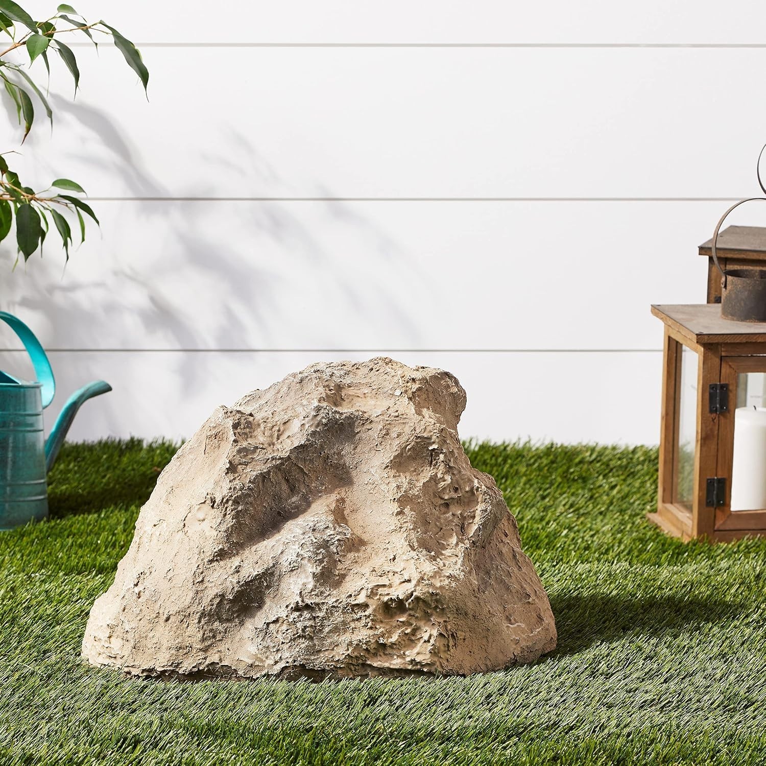 Versatile Fake Rock Cover for Landscaping Small Beige 9 Inch High 16 Inch Long