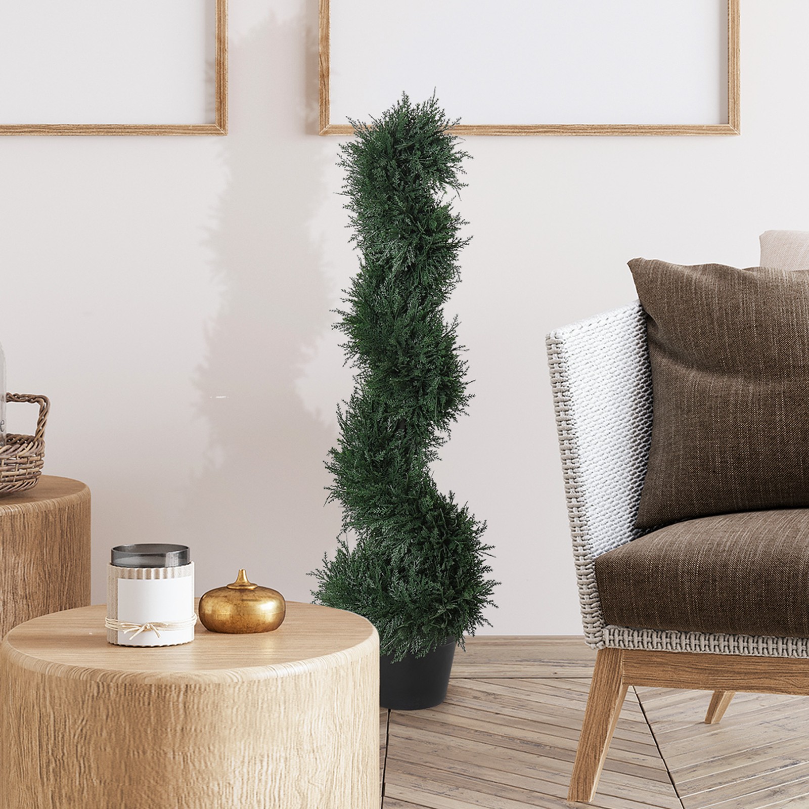 3FT Topiary Artificial Faux Cedar Tree Plant w Nursery Pot