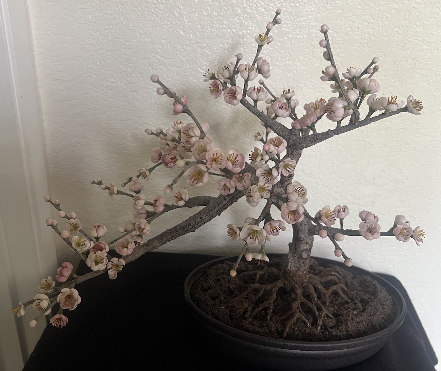 15” Cherry Blossom Bonsai Styled Artificial Tree w/Decor Planter