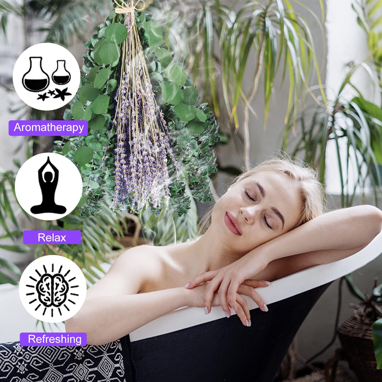 115 PCS Large Dried Preserved Eucalyptus Stems & Lavender Flowers Bundle for …