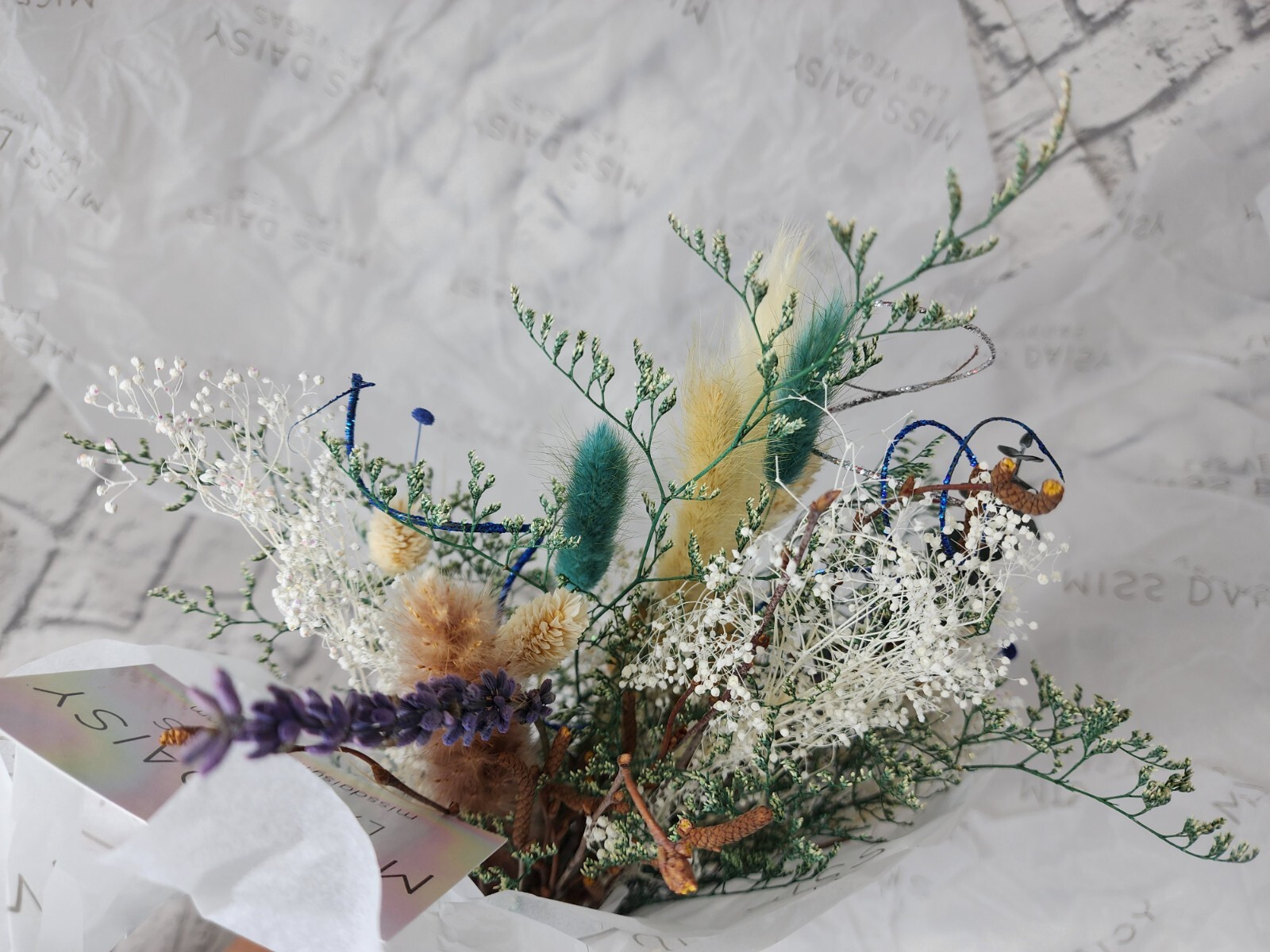 Miss Daisy Large Dried Floral Bouquet, Arrangement 100% All Natural Real Flowers