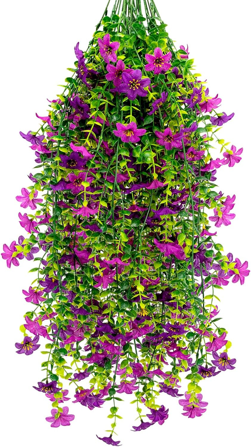 6 Pcs 30.3Inch Artificial Hanging Flowers Plants for Outdoor Faux Hanging Daisy