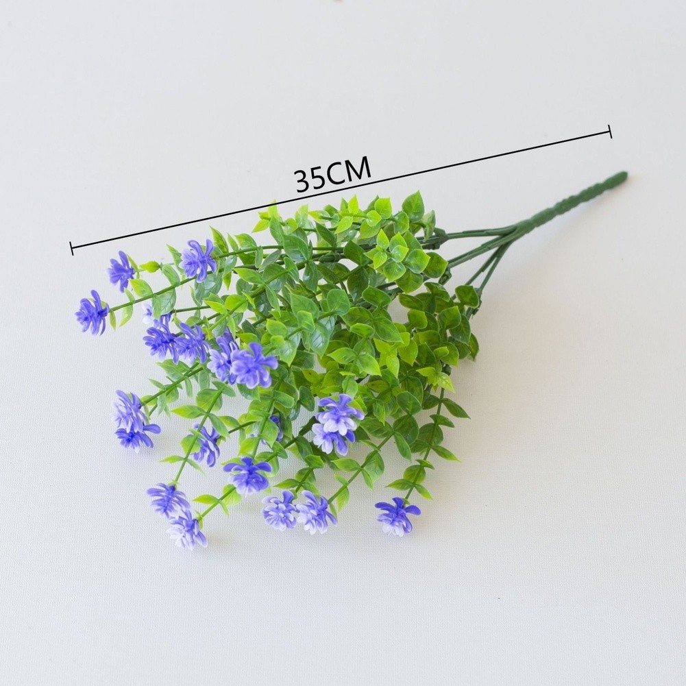 Realistic Artificial Tea Flower with Eucalyptus Leaves 36cm Plastic Plant