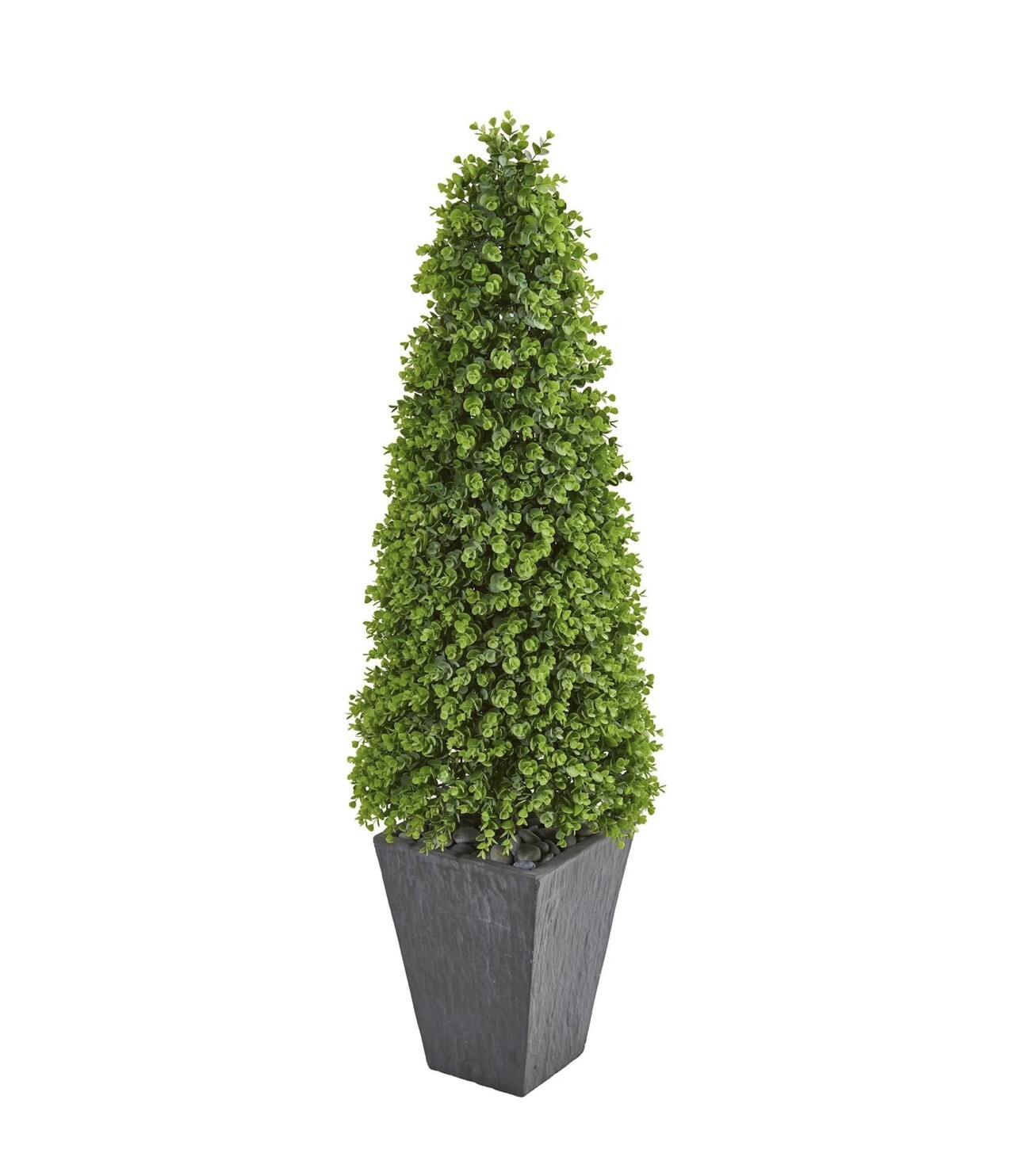 57” Artificial Eucalyptus Topiary Tree In Planter UV Indoor/Outdoor. Retail $385