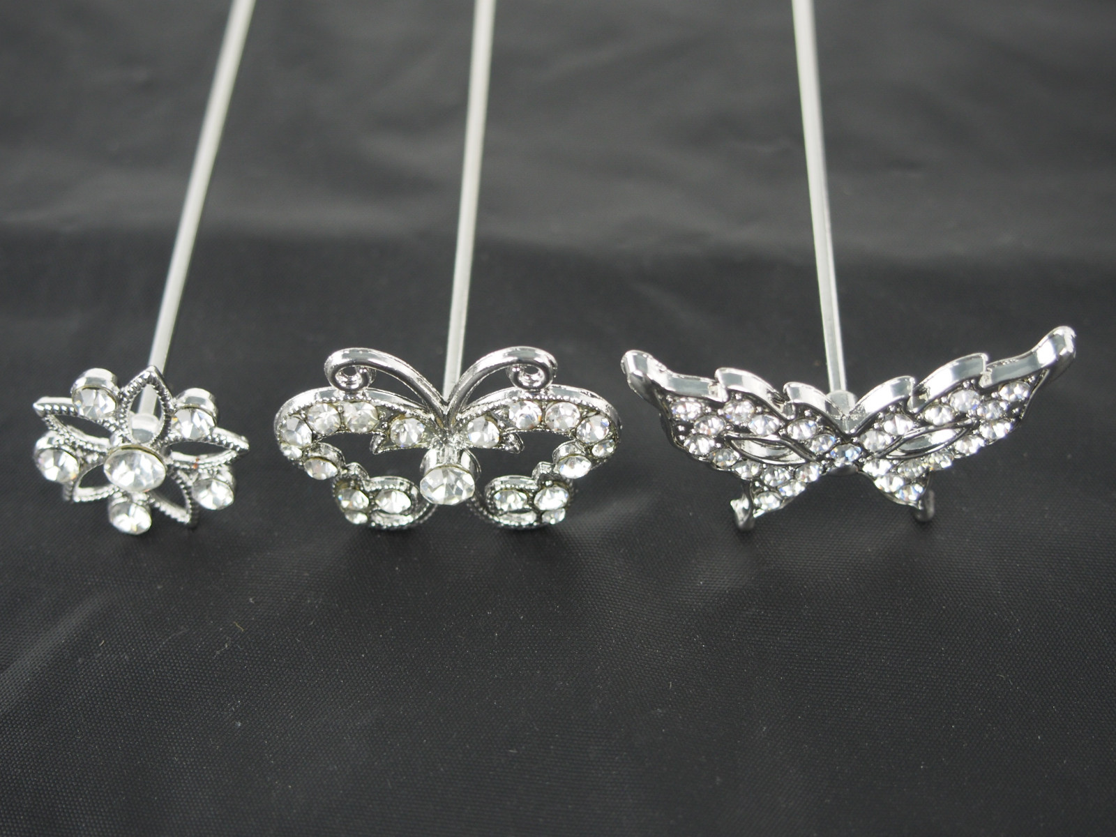Floral Bouquet Stick Pick Vase Crystal Diamond Mask Butterfly Flower Wedding