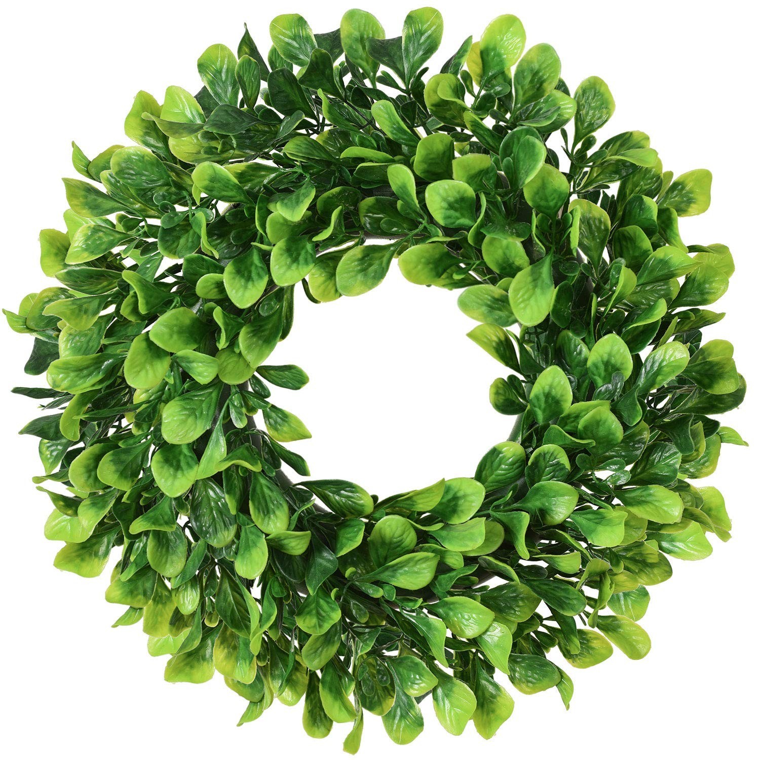 Mini Boxwood Wreath, 10 Inch Artificial Greenery, Home Decor, Green