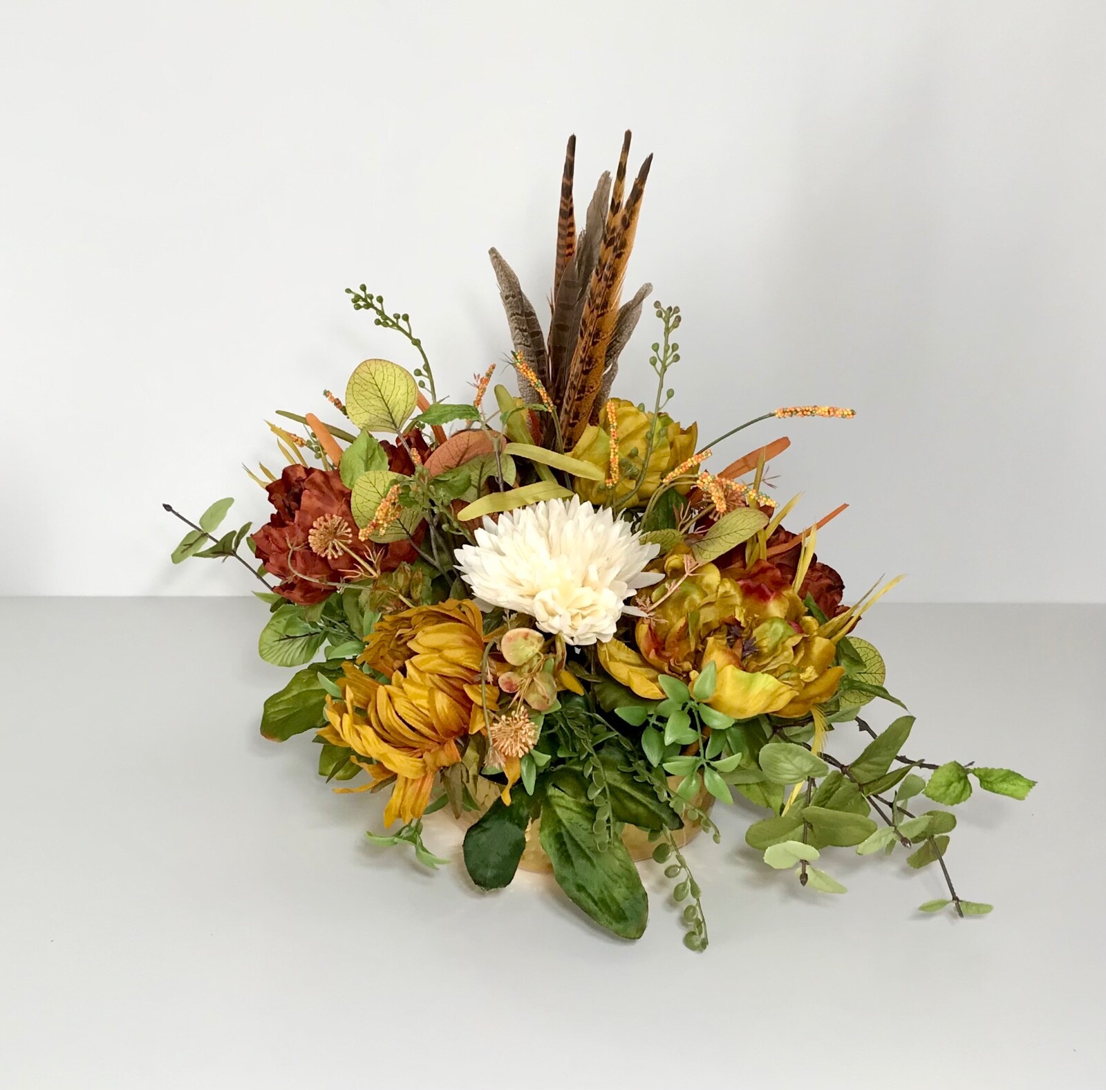 FALL EARTH TONE COLORS FLOWERS THANKSGIVING CENTERPIECE TABLE DECORATION GIFT