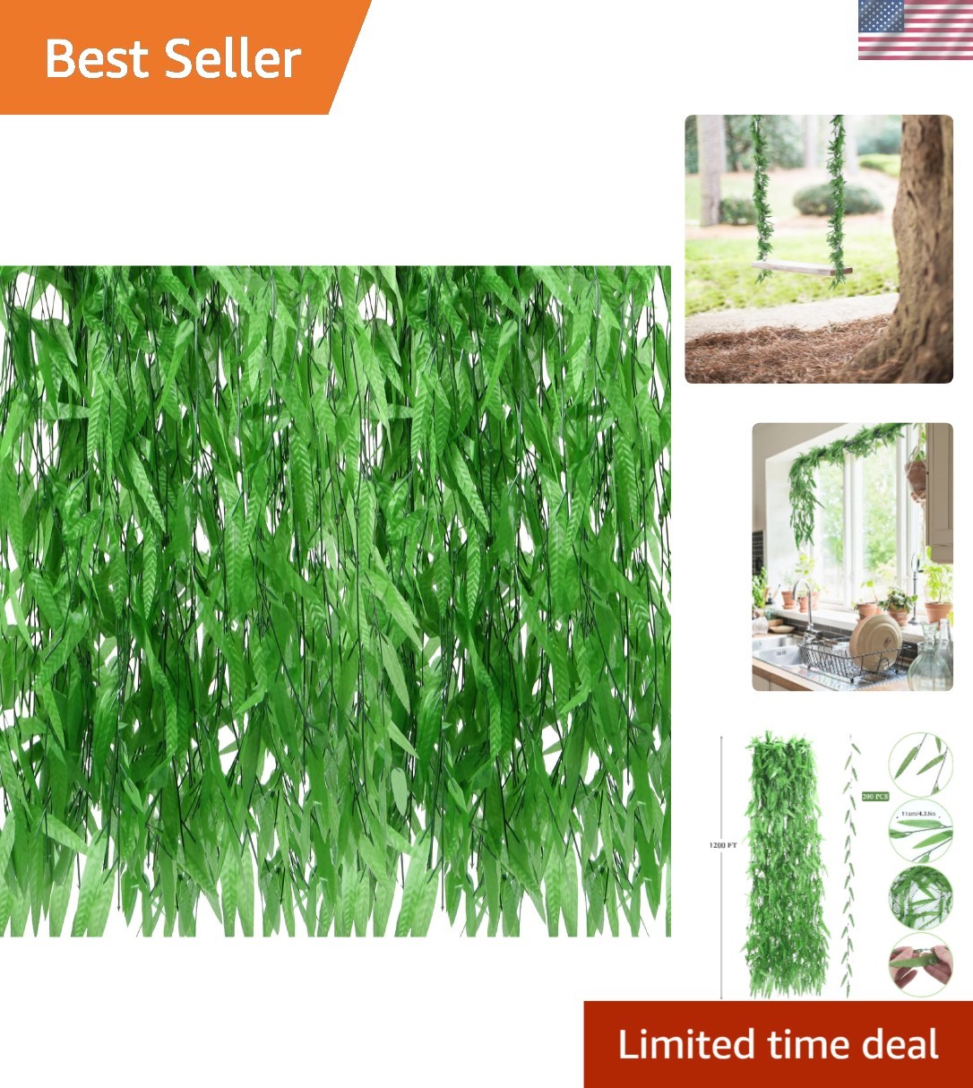 Luxurious 200pcs Fake Ivy Hanging Vines – Perfect for Jungle Parties & Weddings