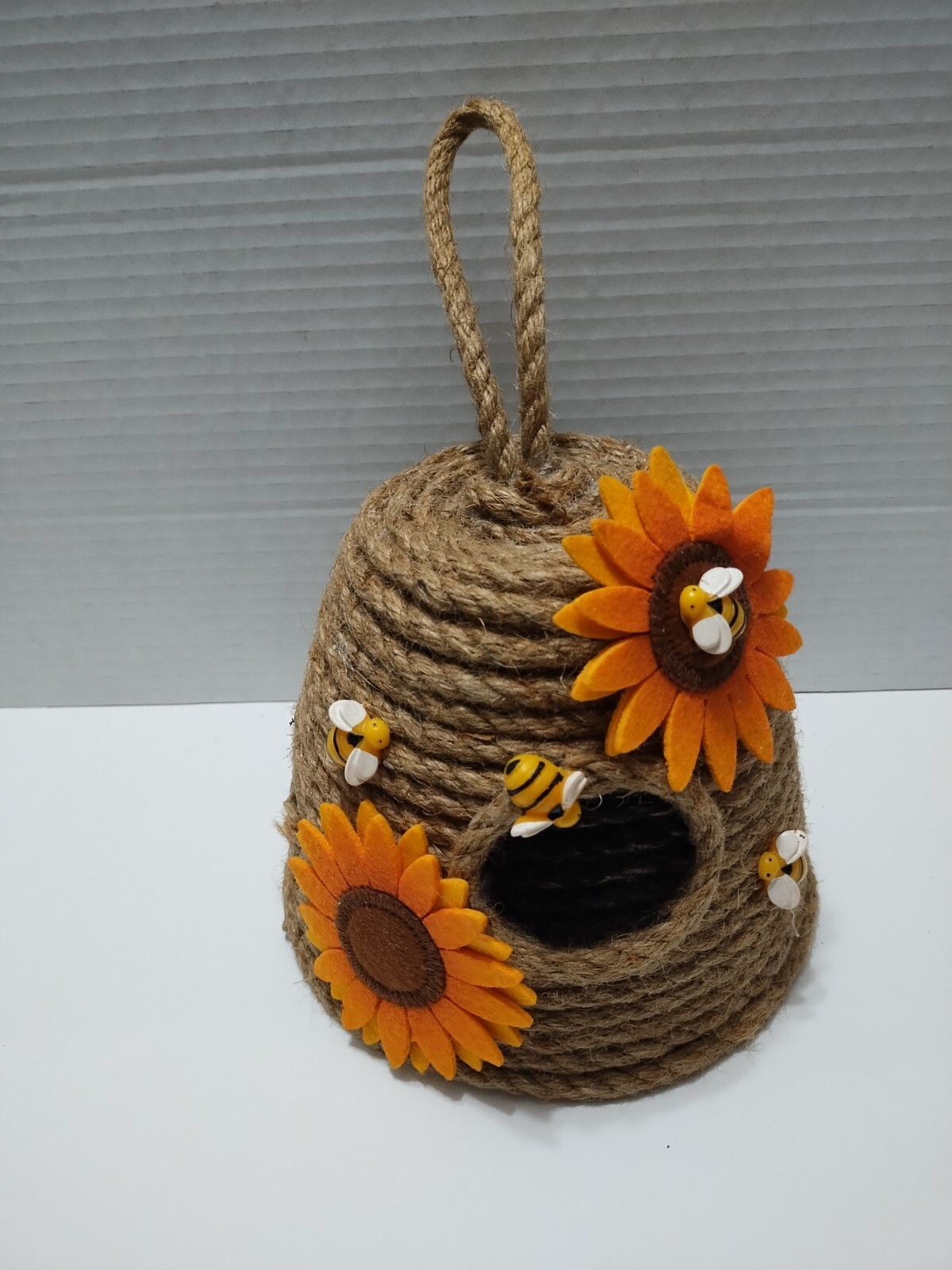 Bee Hive Decor Farmhouse Hanging Decorative Sunflower Kitchen Patio Handmade