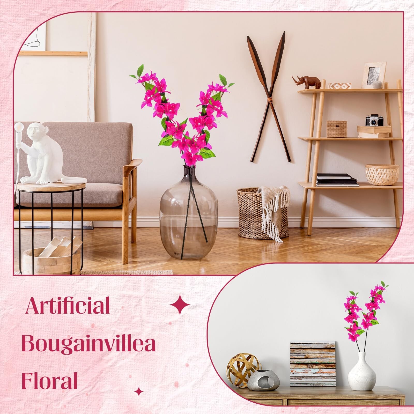30 Pcs Artificial Bougainvillea Silk Bougainvillea Branches Artificial Bougai…