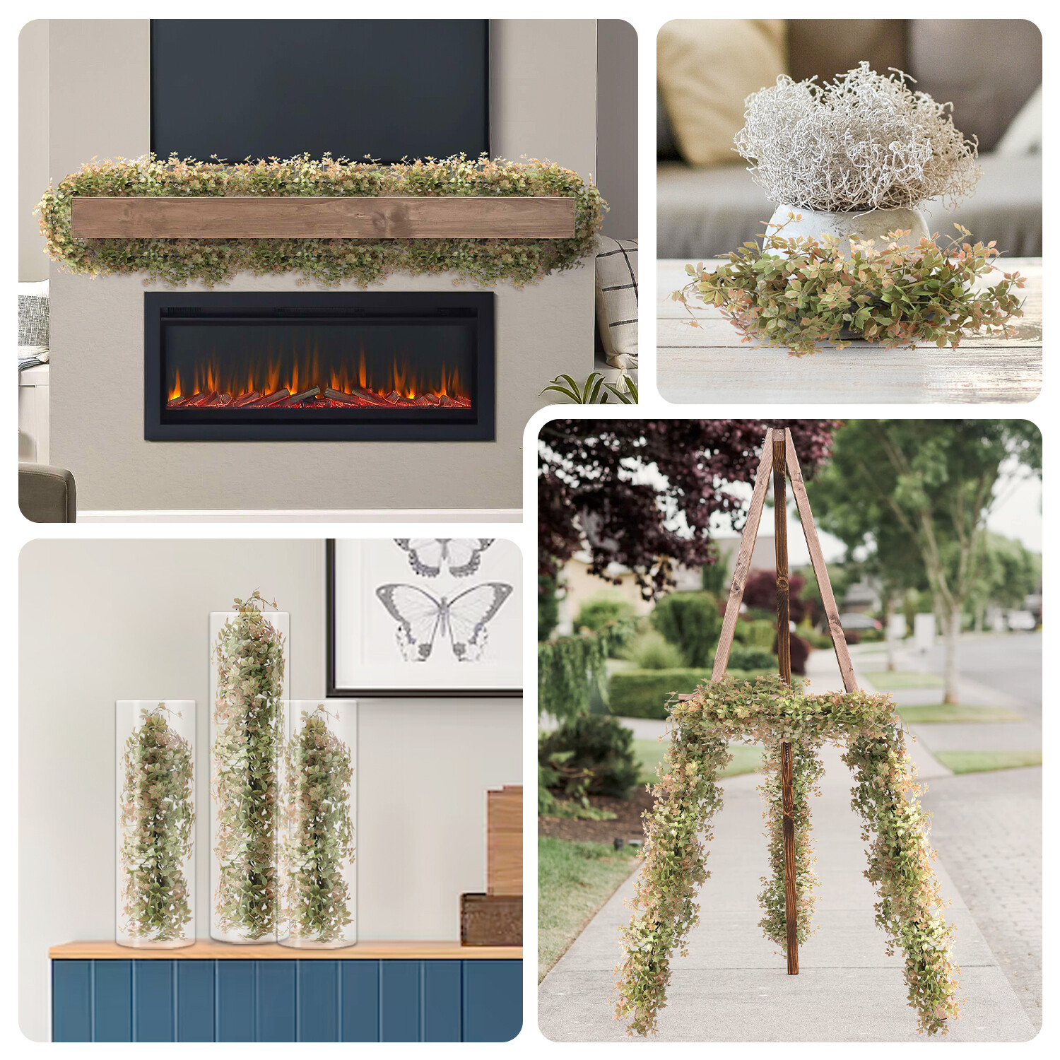 Artificial Vines Maple Leaf Garland Foliage Plants Trailing Flowers Home Decor