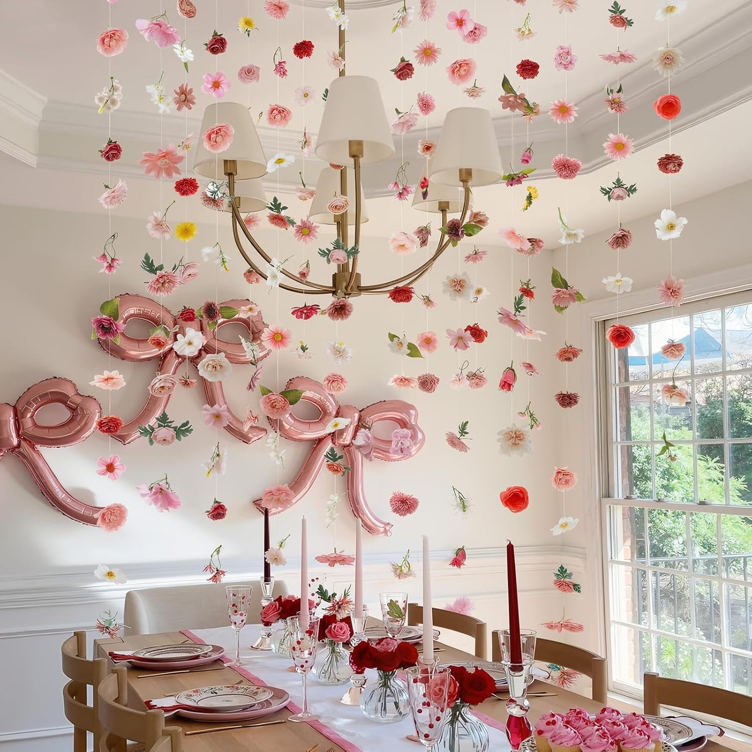 6 pcs 35.46 ft artificial flower garlands for garden party