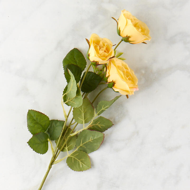 Pack of 4 Yellow Artificial English Rose 24″ Sprays