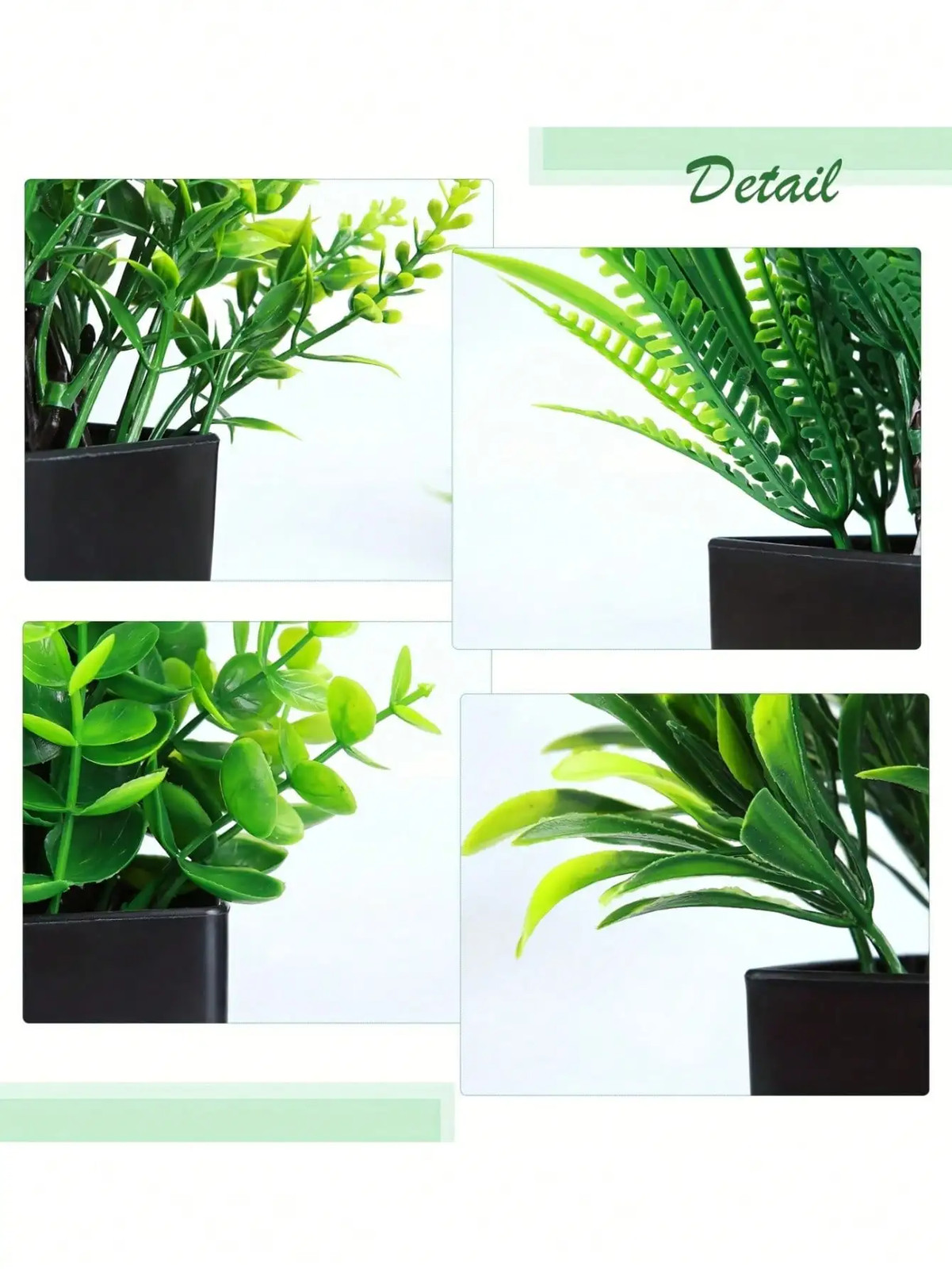 1pc Fake Plant Black Pot, Mini Artificial Eucalyptus Potted Plant for Indoor Hom