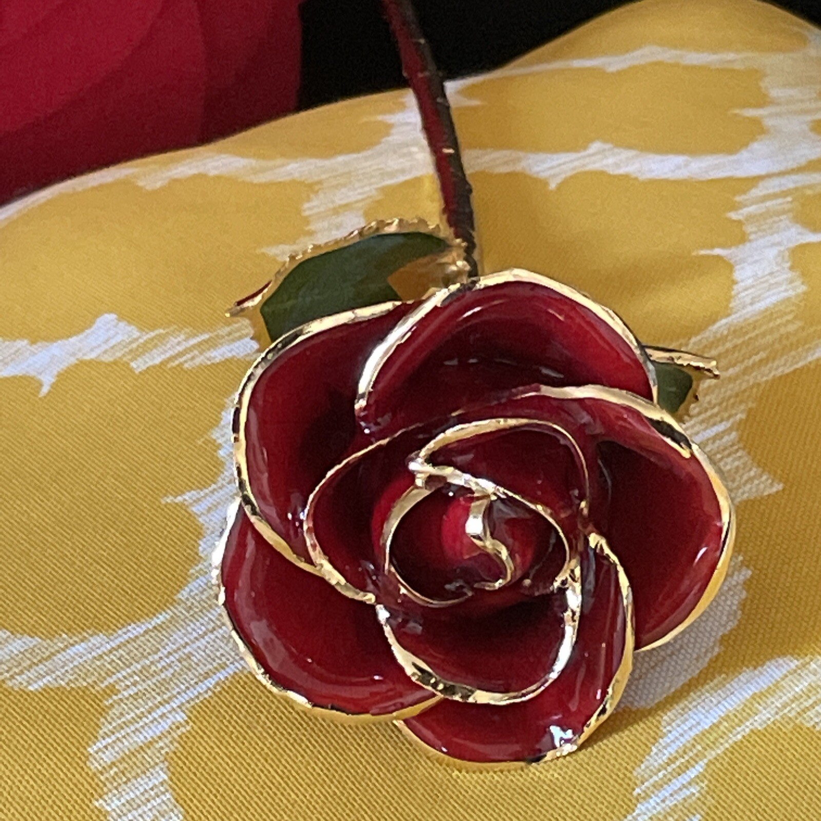 Real Red Rose 24K Gold Dipped Preserved Flower Gifts For Valentines Day