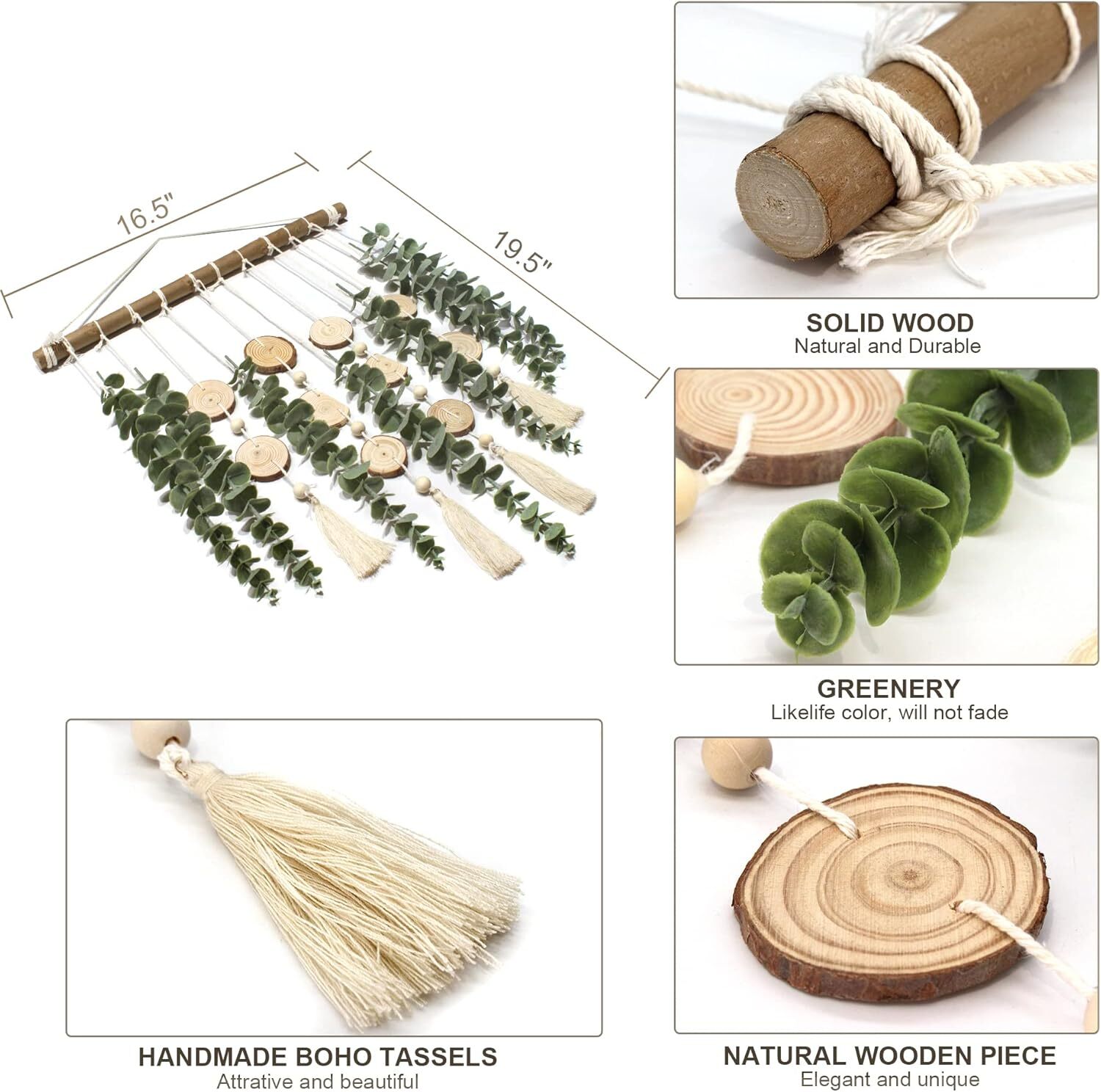 Artificial eucalyptus wall decoration, fake green plant wall hanging plants
