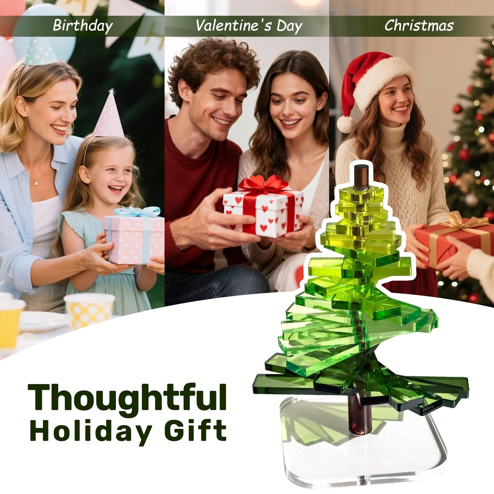 Translucent DIY Acrylic Tree Rotating Branches Modern Ornament Office Desktop