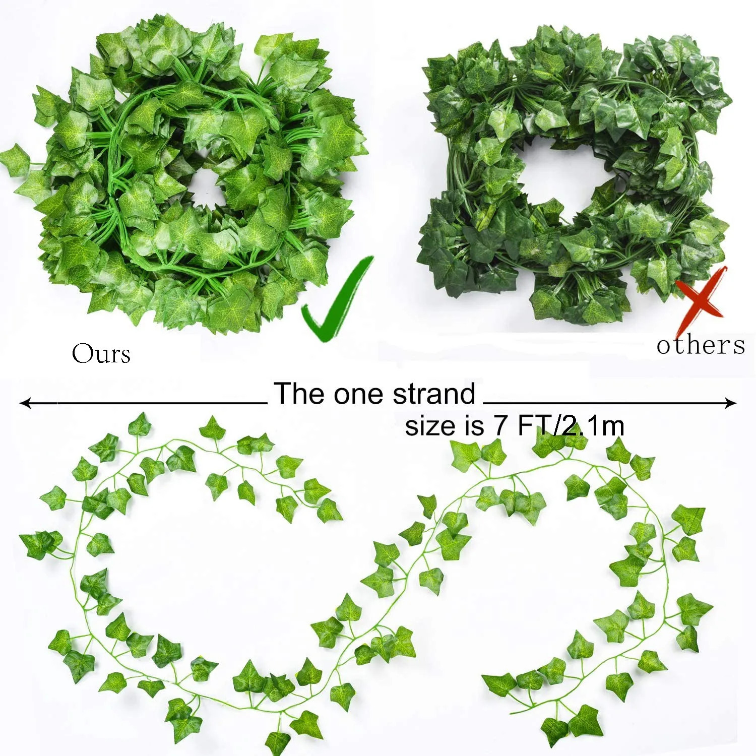 12 Pack 84 Feet Fake Ivy Leaves Artificial Garland Greenery Hanging Plant Decor