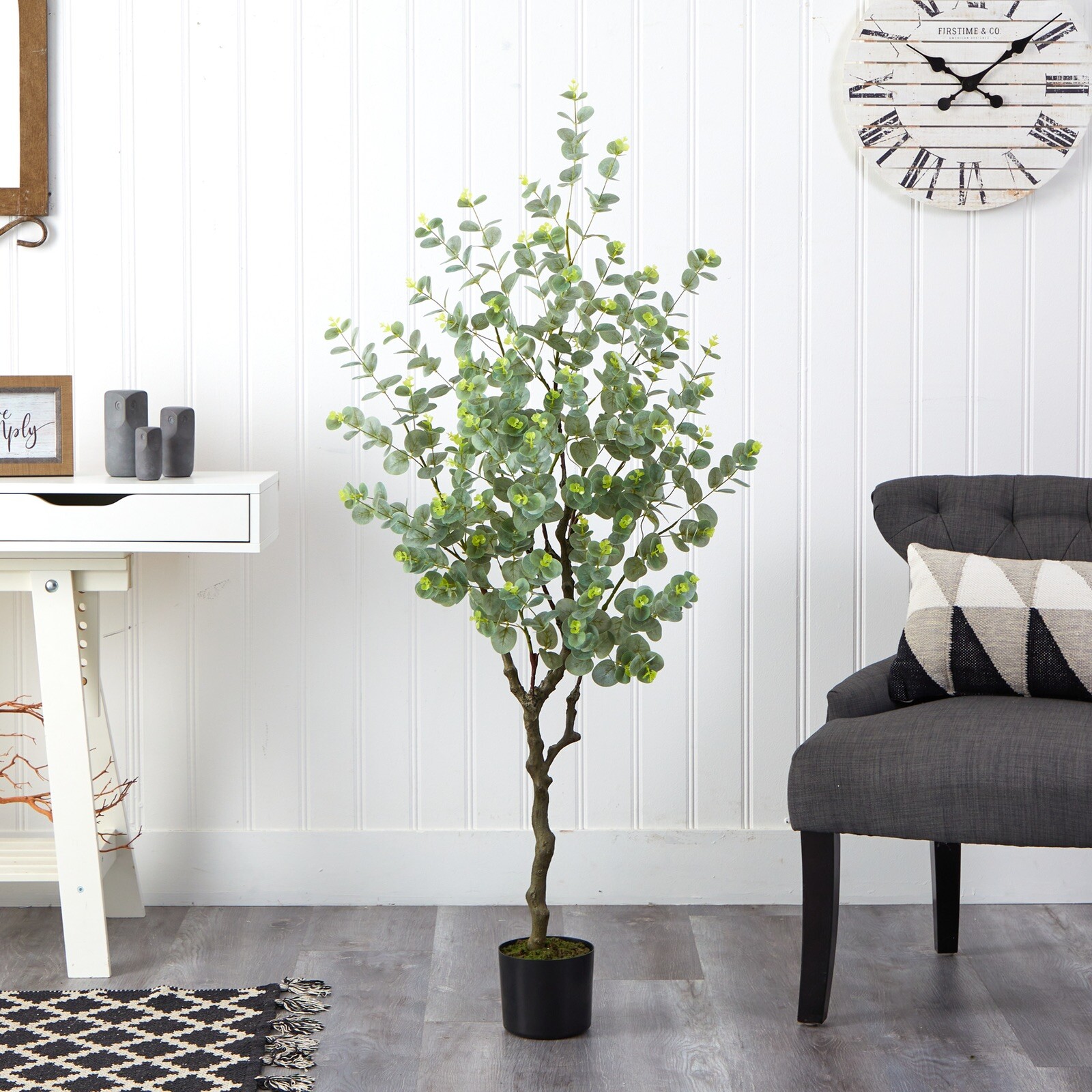 4.5Ft Eucalyptus Artificial Tree (Real Touch) Home Decor. Retail $150