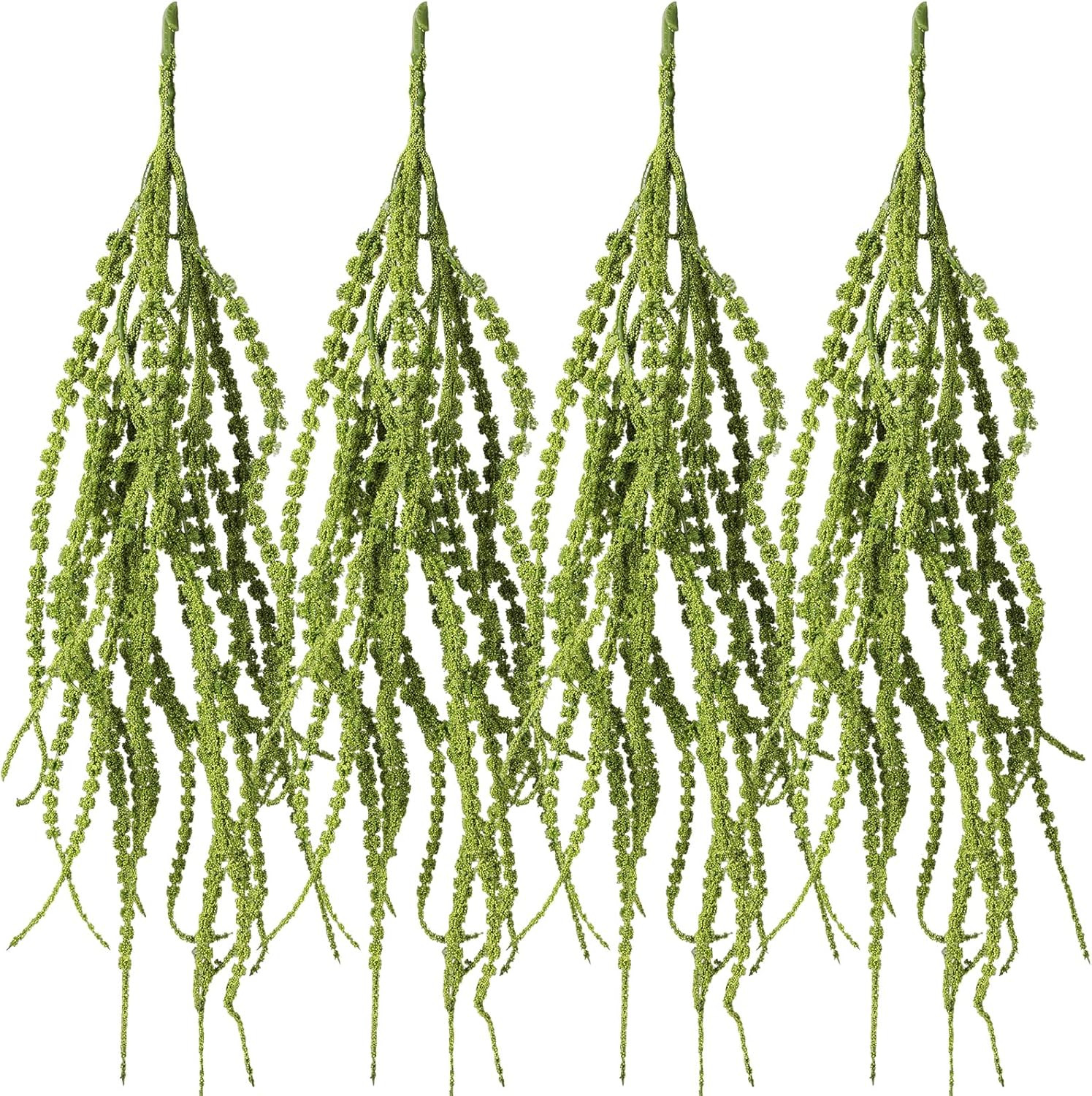 6 Pcs Green 35 Inch Amaranthus Artificial Flower Hanging Plants Faux Amaranthus